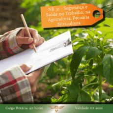 Curso de NR 31 - Segurança e Saúde no Trabalho, na Agricultura, Pecuária, Silvicultura, Exploração Florestal e Aquicultura - 40 horas