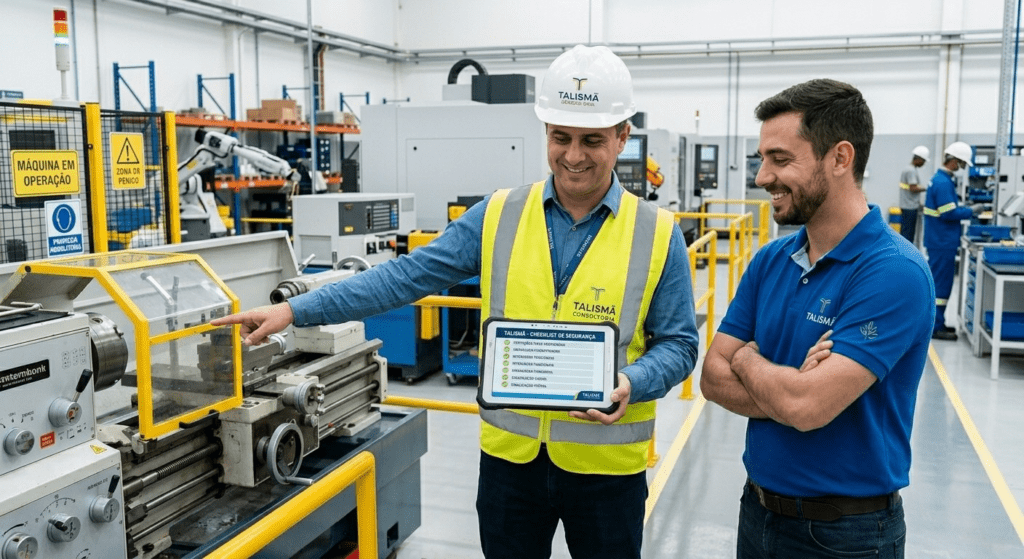 Consultoria da Talismã realizando auditoria para cumprimento das exigências legais das NRs