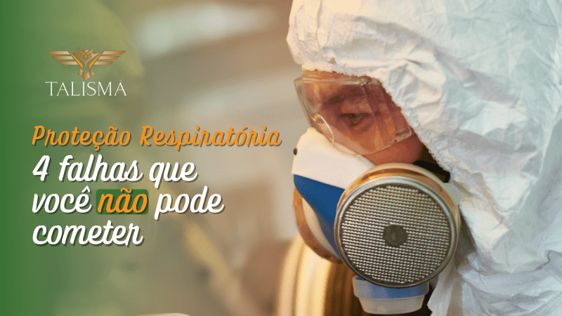 Imagem de um homem com capa de proteção e máscara de proteção. Ao lado, há o texto "4 falhas que você não pode cometer." 