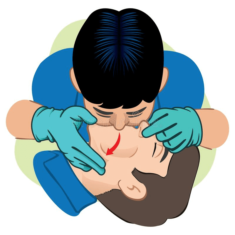 Procedimento de desafogamento nos primeiros socorros.