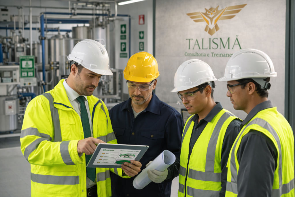 segurança do trabalho e prevenção de acidentes em ambiente corporativo industrial